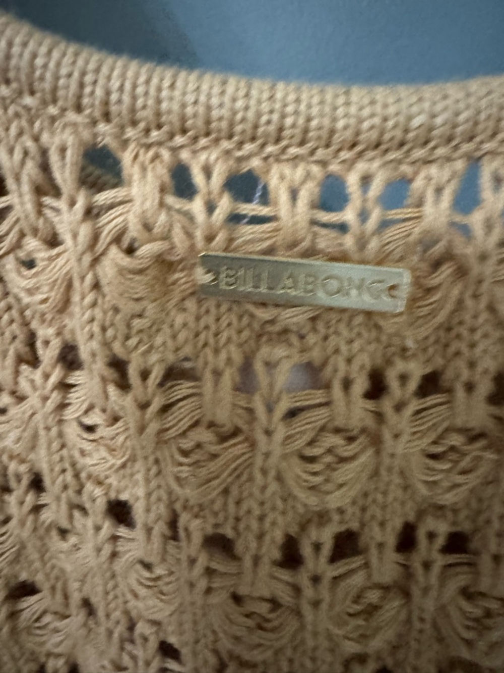 Billabong Crochet Knit Mustard Tank Top - Women’s Sleeveless Crop - Picture 5 of 5